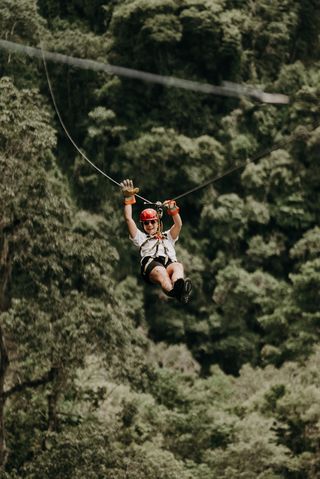 Ziplining through the jungle