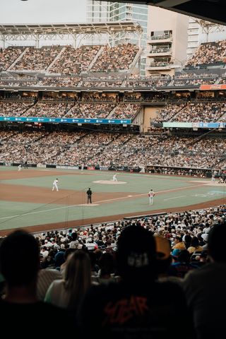 Baseball field and bleachers